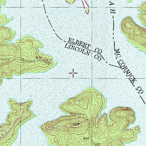 Topographic Map of Newford Creek, GA