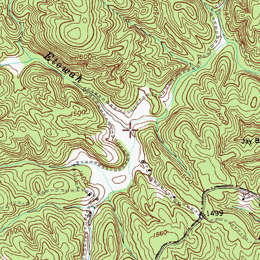 Topographic Map of Nimblewill Creek, GA