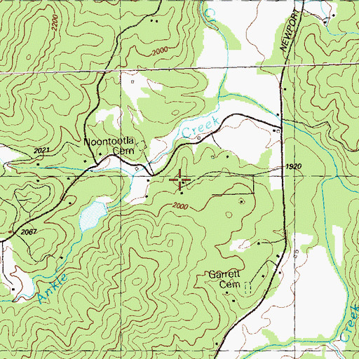 Topographic Map of Noontootla Church, GA