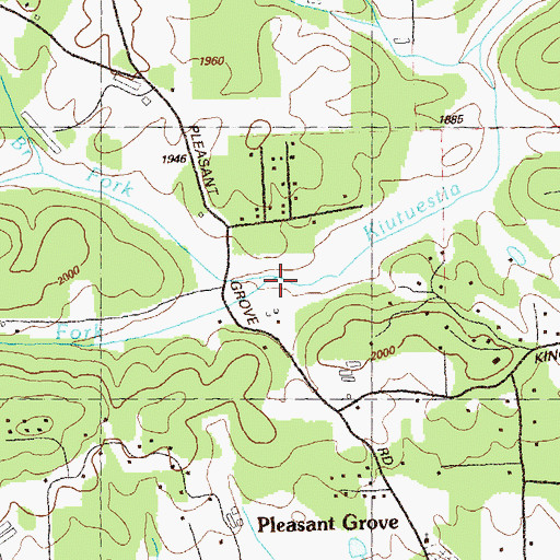 Topographic Map of North Fork Kiutuestia Creek, GA