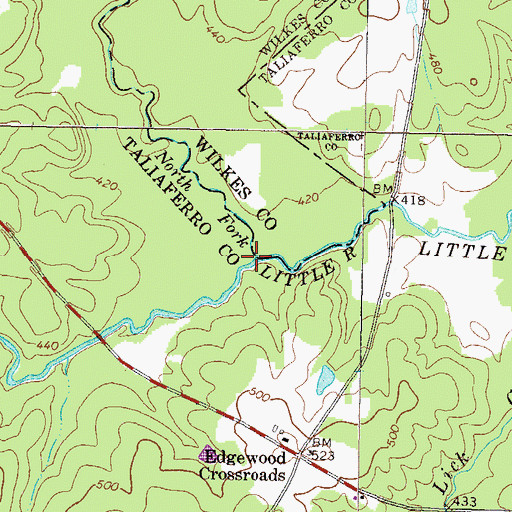 Topographic Map of North Fork Little River, GA
