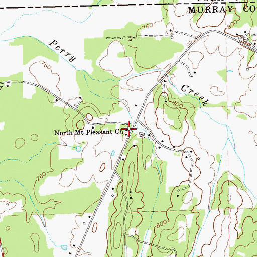 Topographic Map of North Mount Pleasant Church, GA
