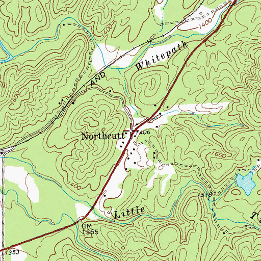 Topographic Map of Northcutt, GA