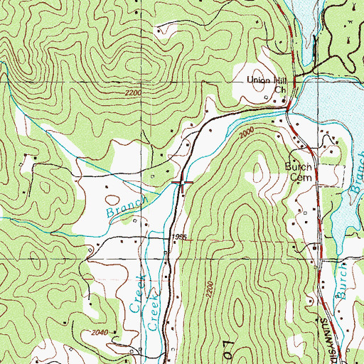 Topographic Map of Norton Branch, GA