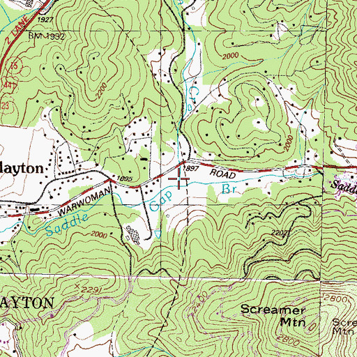 Topographic Map of Norton Creek, GA