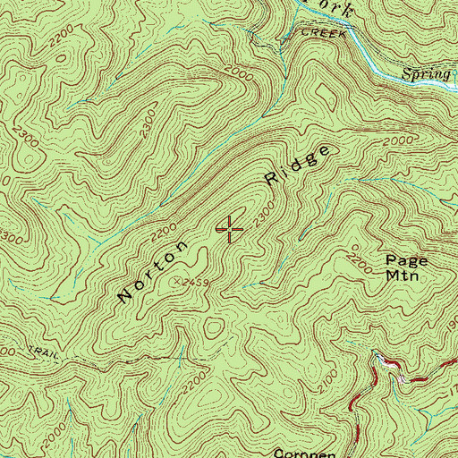 Topographic Map of Norton Ridge, GA