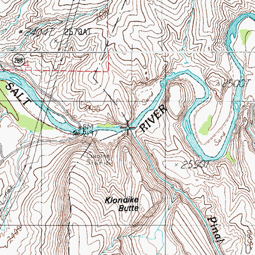 Topographic Map of Pinal Creek, AZ