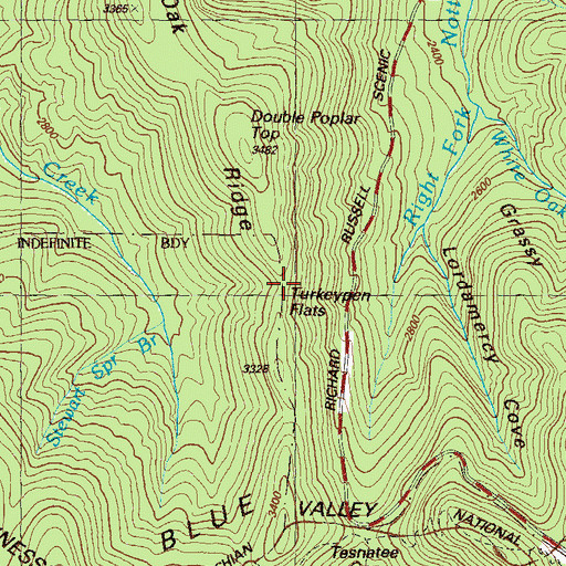 Topographic Map of Oak Ridge, GA