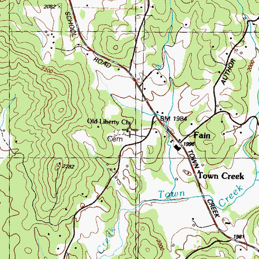 Topographic Map of Old Liberty Church, GA
