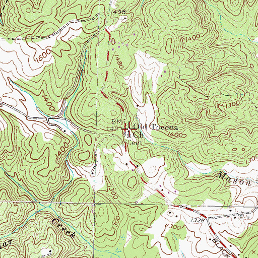 Topographic Map of Old Toccoa Church, GA