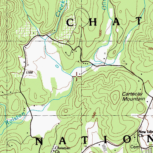 Topographic Map of Oliver Creek, GA
