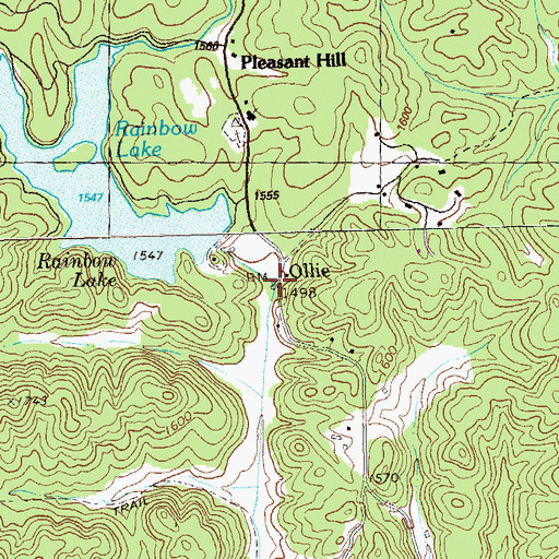 Topographic Map of Ollie, GA