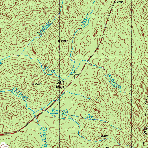 Topographic Map of Otter Branch, GA