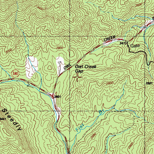 Topographic Map of Owl Creek Gap, GA