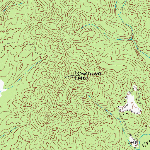 Topographic Map of Owltown Mountain, GA