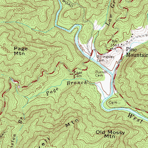 Topographic Map of Page Cemetery, GA