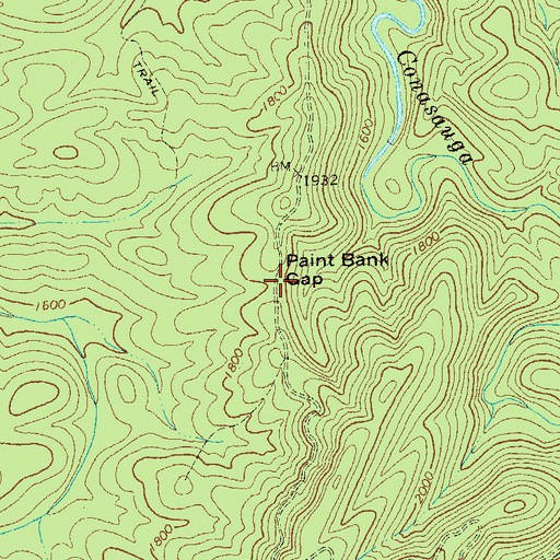 Topographic Map of Paint Bank Gap, GA