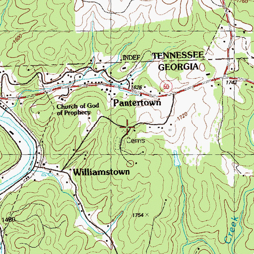 Topographic Map of Painwill School, GA
