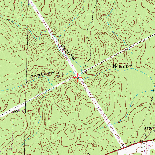 Topographic Map of Panther Creek, GA