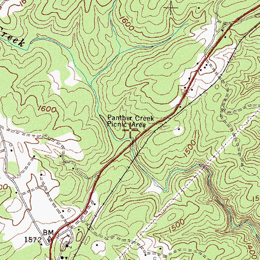 Topographic Map of Panther Creek Picnic Area, GA