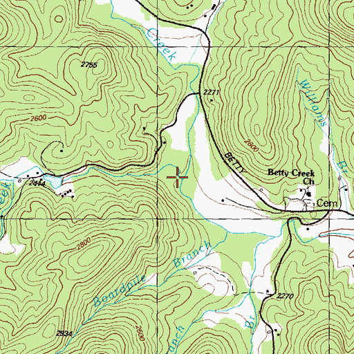 Topographic Map of Patterson Creek, GA