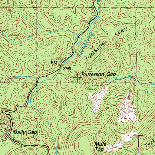 Topographic Map of Patterson Gap, GA