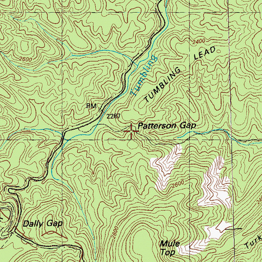 Topographic Map of Patterson Gap, GA