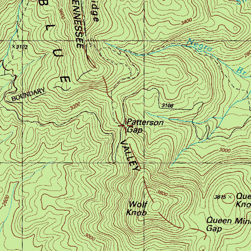 Topographic Map of Patterson Gap, GA