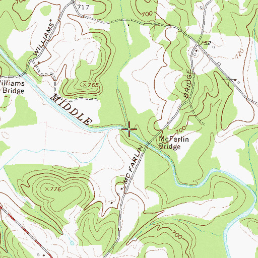 Topographic Map of Payne Creek, GA