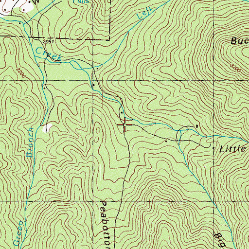 Topographic Map of Peabottom Cove, GA