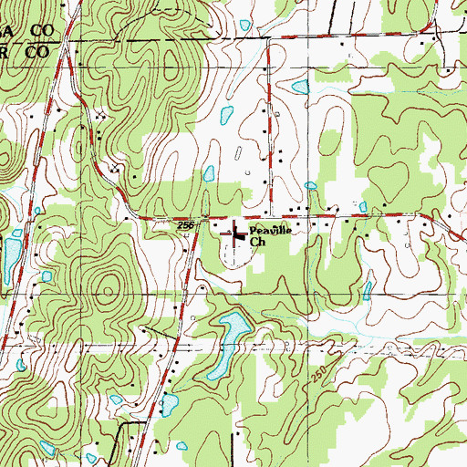 Topographic Map of Peavine Church, GA
