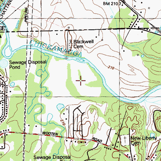 Topographic Map of Peavine Creek, GA