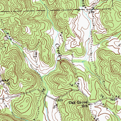Topographic Map of Peggy Branch, GA