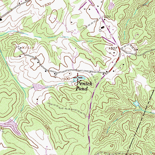Topographic Map of Penick Pond, GA