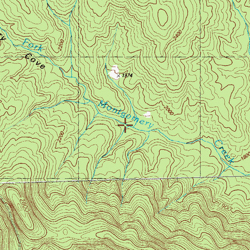 Topographic Map of Penitentiary Cove, GA