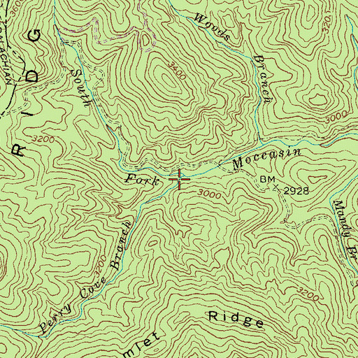 Topographic Map of Perry Cove Branch, GA