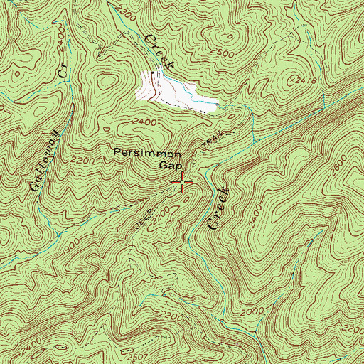 Topographic Map of Persimmon Gap, GA