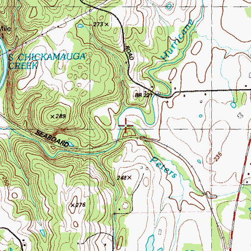 Topographic Map of Peters Branch, GA