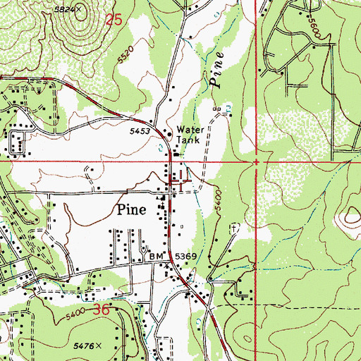 Topographic Map of Pine Canyon, AZ