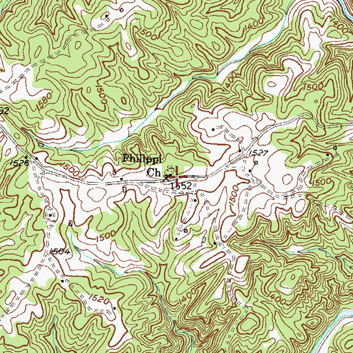 Topographic Map of Philippi Church, GA