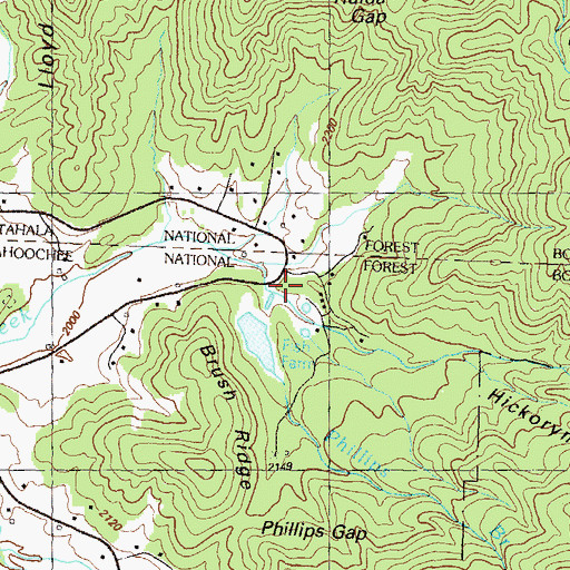 Topographic Map of Phillips Branch, GA