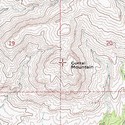 Topographic Map of Corral Mountain, AZ