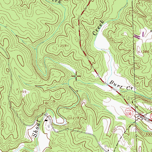 Topographic Map of Pigeon Creek, GA