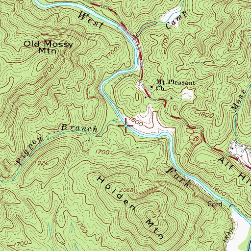 Topographic Map of Pigpen Branch, GA