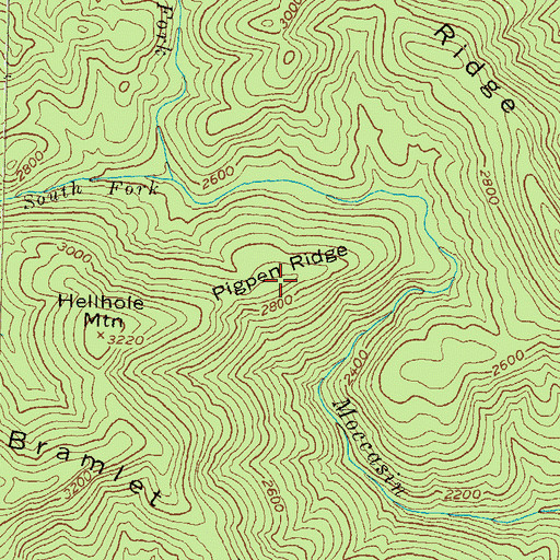 Topographic Map of Pigpen Ridge, GA