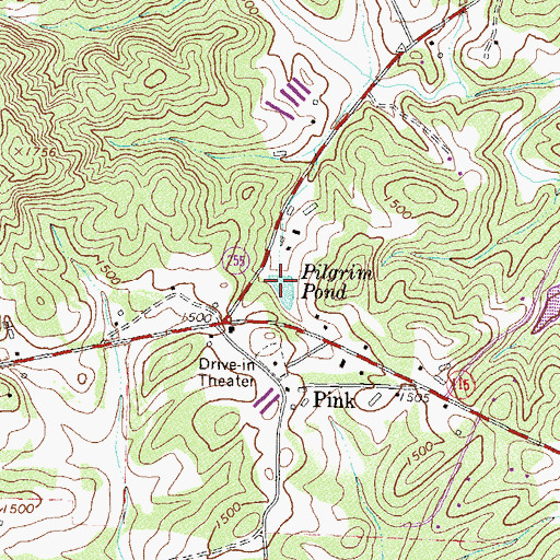 Topographic Map of Pilgrim Pond, GA