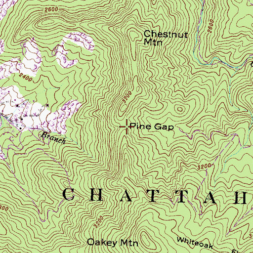 Topographic Map of Pine Gap, GA