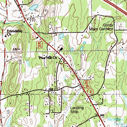 Topographic Map of Pine Hill Church, GA