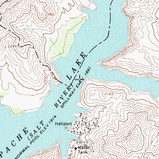 Topographic Map of Pine Creek, AZ