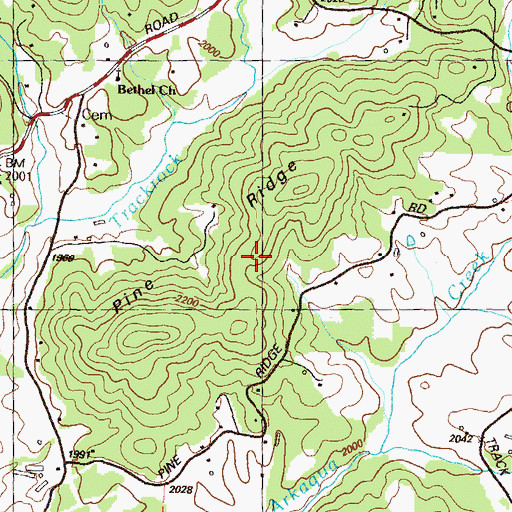 Topographic Map of Pine Ridge, GA